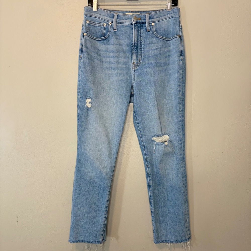 Madewell The Perfect Vintage Jean Distressed Raw Hem Light Wash 27P Petite
